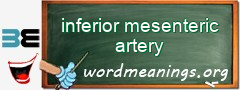 WordMeaning blackboard for inferior mesenteric artery